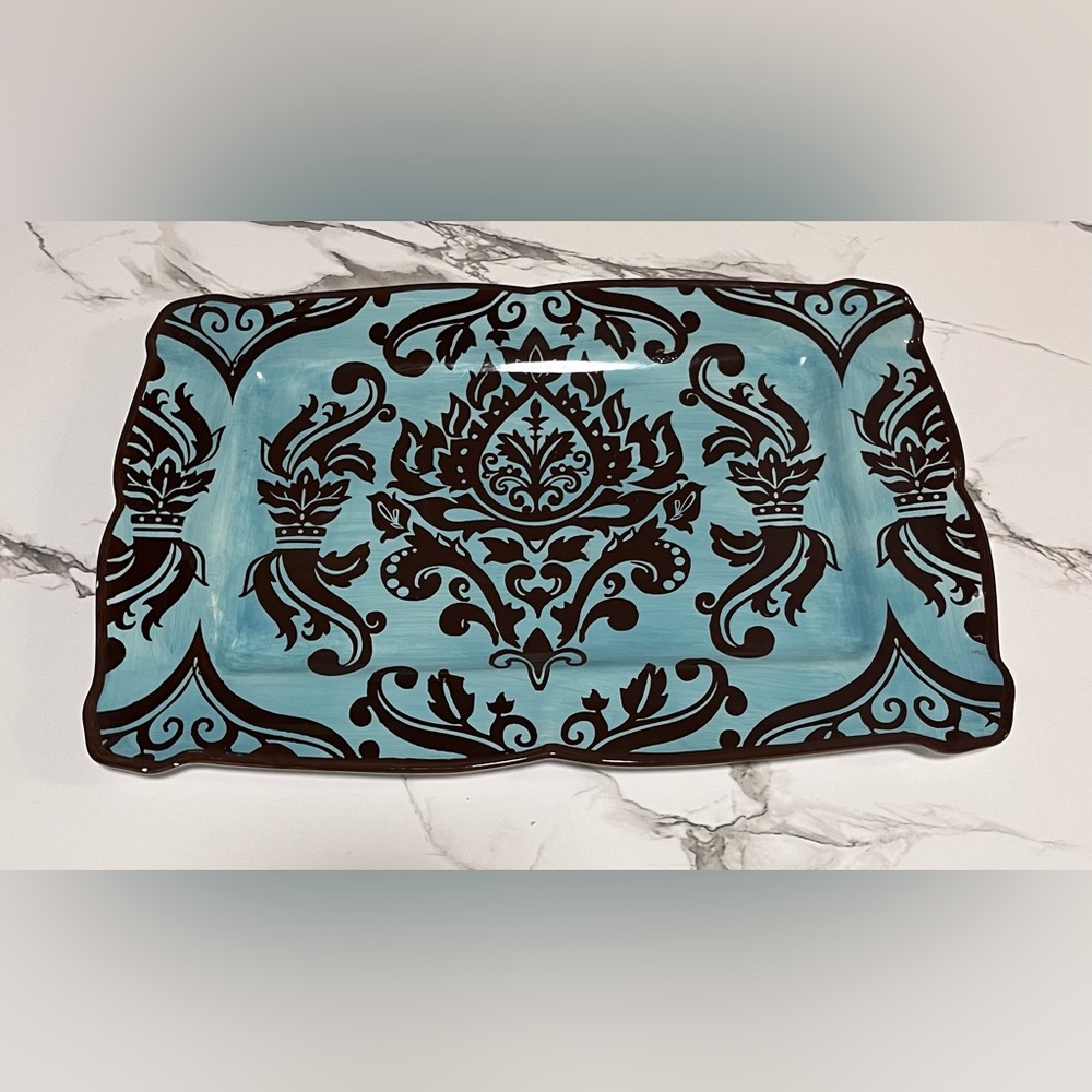 Damask china ceramic platter